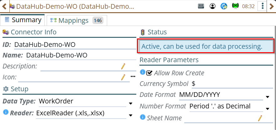 Shows it is now active and ready for processing